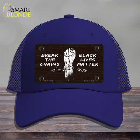 Break The Chains BLM Novelty License Plate Hat Tag Mesh / Royal Blue