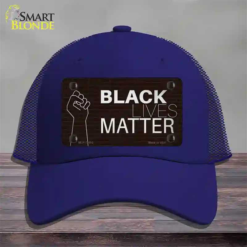 Black Lives Matter Fist Brick Novelty License Plate Hat Tag Mesh / Royal Blue