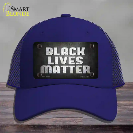 Black Lives Matter Faded Novelty License Plate Hat Tag Mesh / Royal Blue