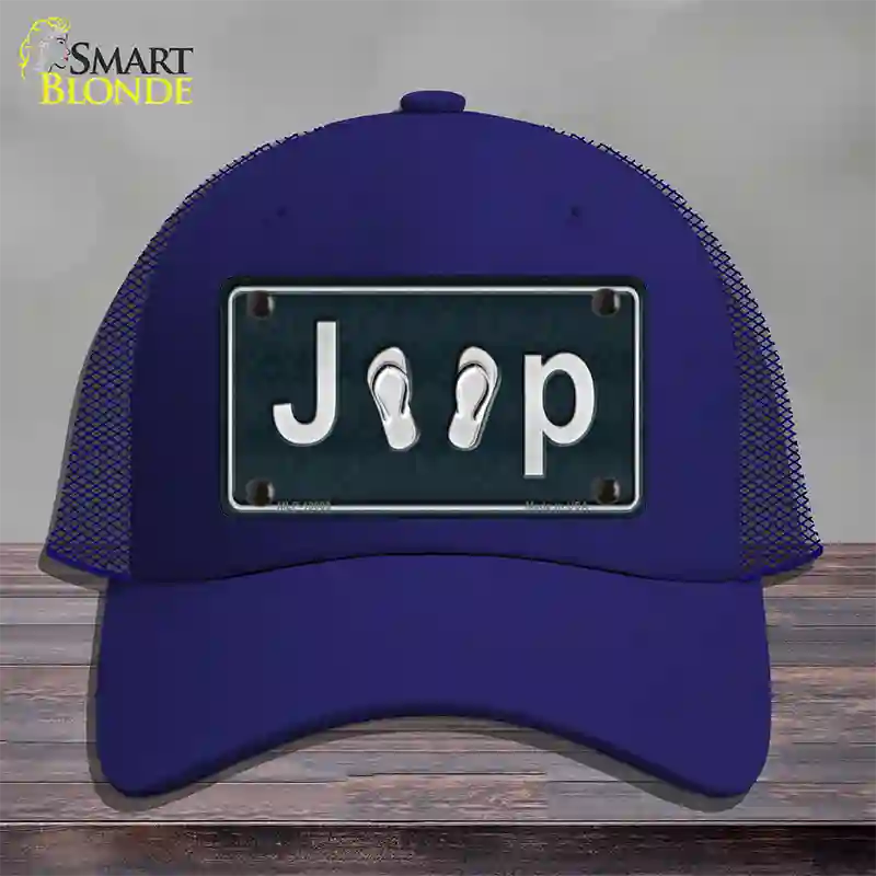 J**P Flipflop Novelty License Plate Hat Tag Mesh / Royal Blue