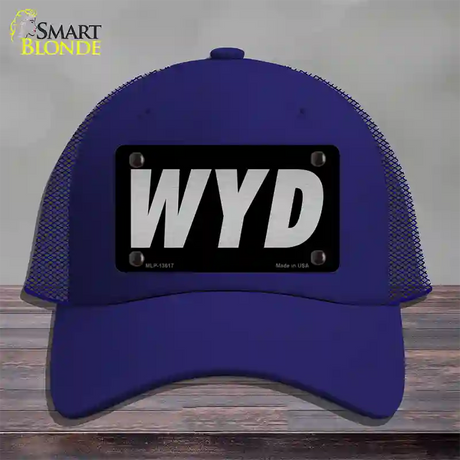 WYD Black Novelty License Plate Hat Tag Mesh / Royal Blue