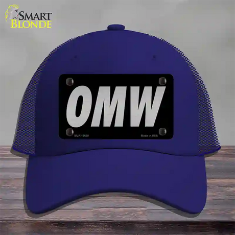 OMW Black Novelty License Plate Hat Tag Mesh / Royal Blue