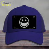 Happy Black Novelty License Plate Hat Tag Mesh / Royal Blue