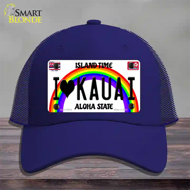 I Heart Kauai Novelty License Plate Hat Tag Mesh / Royal Blue