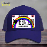 I Heart Big Island Novelty License Plate Hat Tag Mesh / Royal Blue