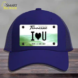 I Heart You Novelty License Plate Hat Tag Mesh / Royal Blue