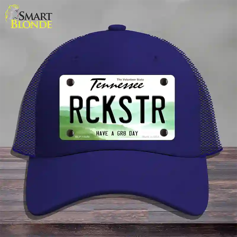 Rockstar Novelty License Plate Hat Tag Mesh / Royal Blue