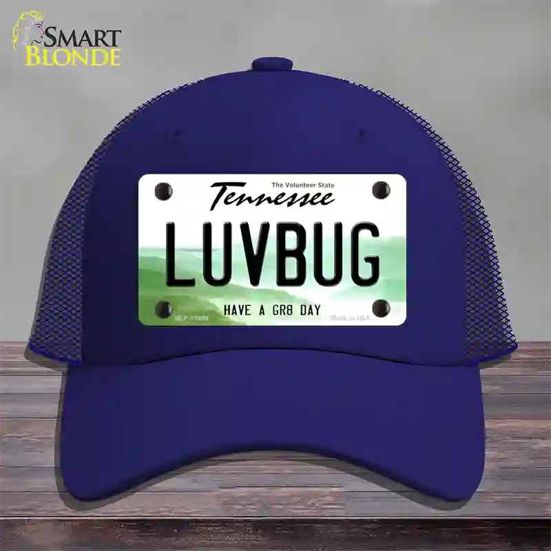 Love Bug Novelty License Plate Hat Tag Mesh / Royal Blue