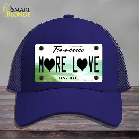 More Love Novelty License Plate Hat Tag Mesh / Royal Blue