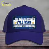 Im A Drunk Novelty License Plate Hat Tag Mesh / Royal Blue