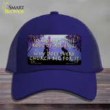 Money Is Root Of All Evil Novelty License Plate Hat Tag Mesh / Royal Blue