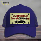 Drivers With Cellphones Do Novelty License Plate Hat Tag Mesh / Royal Blue