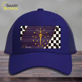 Indiana Racing Flag Novelty License Plate Hat Tag Mesh / Royal Blue