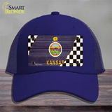 Kansas Racing Flag Novelty License Plate Hat Tag Mesh / Royal Blue