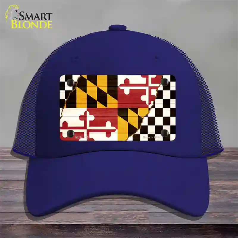 Maryland Racing Flag Novelty License Plate Hat Tag Mesh / Royal Blue