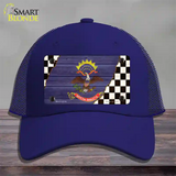 North Dakota Racing Flag Novelty License Plate Hat Tag Mesh / Royal Blue