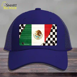 Mexico Racing Flag Novelty License Plate Hat Tag Mesh / Royal Blue