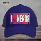 I Love Nerds Novelty License Plate Hat Tag Mesh / Royal Blue