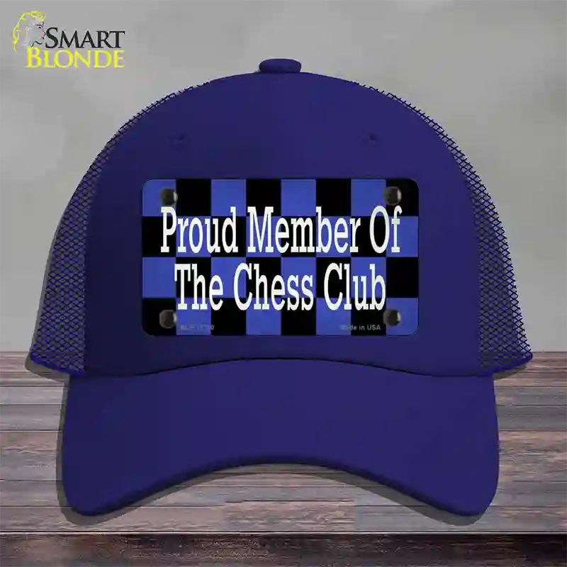 Chess Club Member Novelty License Plate Hat Tag Mesh / Royal Blue