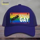 Honk If Youre Gay Novelty License Plate Hat Tag Mesh / Royal Blue