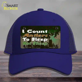 I Count Antlers To Sleep Novelty License Plate Hat Tag Mesh / Royal Blue