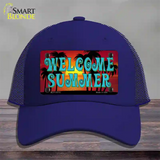 Welcome Summer Novelty License Plate Hat Tag Mesh / Royal Blue