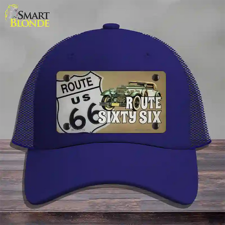 Route Sixty Six Novelty License Plate Hat Tag Mesh / Royal Blue