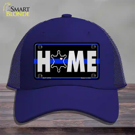 Home Sheriff Badge Novelty License Plate Hat Tag Mesh / Royal Blue