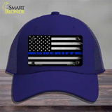 Sheriff Blue Flag Novelty License Plate Hat Tag Mesh / Royal Blue