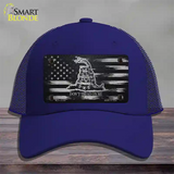 Dont Tread On Me Distressed Flag Novelty License Plate Hat Mesh / Royal Blue