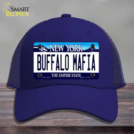 Buffalo Mafia New York Novelty License Plate Hat Tag Mesh / Royal Blue