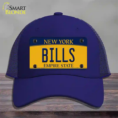 Bills New York Yellow Novelty License Plate Hat Tag Mesh / Royal Blue