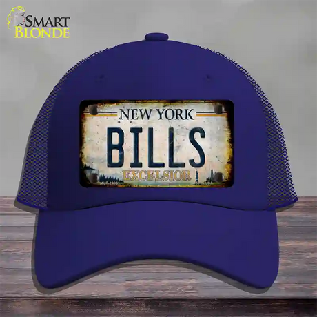 Bills Excelsior New York Rusty Novelty License Plate Hat Tag Mesh / Royal Blue