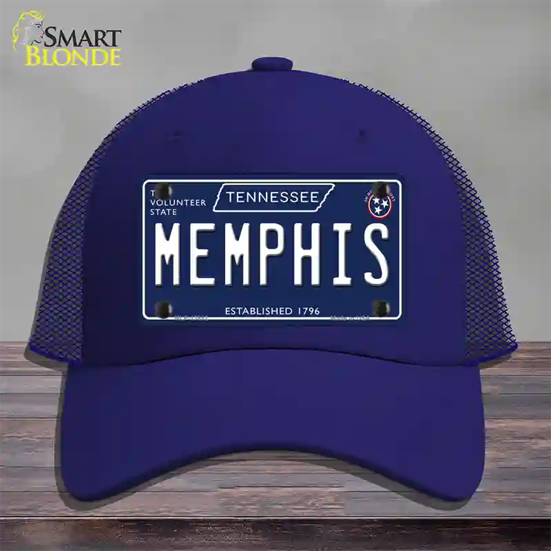 Memphis Tennessee Blue Novelty License Plate Hat Tag Mesh / Royal Blue