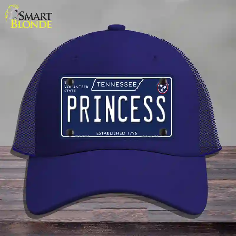 Princess Tennessee Blue Novelty License Plate Hat Tag Mesh / Royal Blue