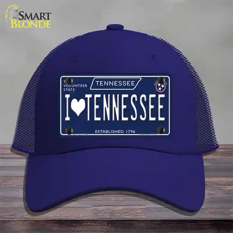 I Heart TN Tennessee Blue Novelty License Plate Hat Tag Mesh / Royal Blue