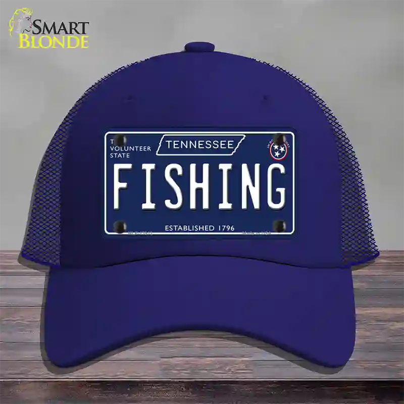 Fishing Tennessee Blue Novelty License Plate Hat Tag Mesh / Royal Blue