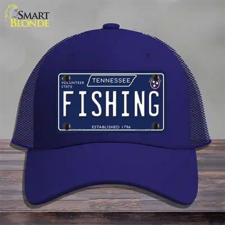 Fishing Tennessee Blue Novelty License Plate Hat Tag Mesh / Royal Blue