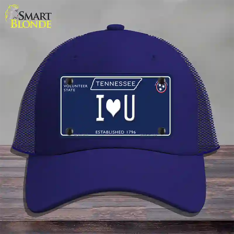 I Heart U Tennessee Blue Novelty License Plate Hat Tag Mesh / Royal Blue