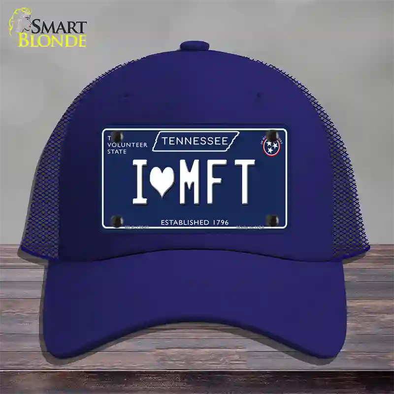 I Heart MFT Tennessee Blue Novelty License Plate Hat Tag Mesh / Royal Blue