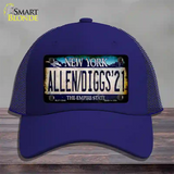 Allen Diggs 21 NY Blue Novelty License Plate Hat Tag Mesh / Royal Blue