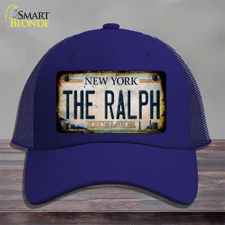 The Ralph New York White Novelty License Plate Hat Tag Mesh / Royal Blue