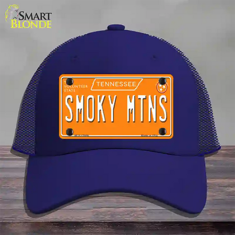 Smoky Mtns Tennessee Orange Novelty License Plate Hat Tag Mesh / Royal Blue