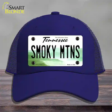 Smoky Mtns Tennessee Novelty License Plate Hat Tag Mesh / Royal Blue