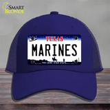 Texas Marines Novelty License Plate Hat Tag Mesh / Royal Blue