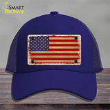 Grunge American Flag Novelty License Plate Hat Tag Mesh / Royal Blue