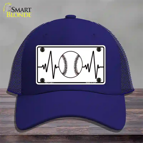 Baseball Heart Beat Novelty License Plate Hat Tag Mesh / Royal Blue