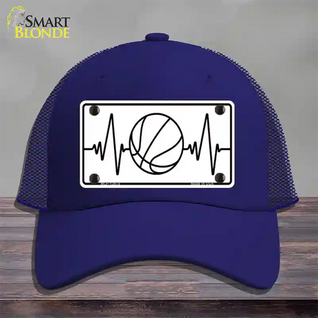 Basketball Heart Beat Novelty License Plate Hat Tag Mesh / Royal Blue