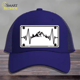 Mountains Heart Beat Novelty License Plate Hat Tag Mesh / Royal Blue