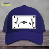 Coffee Heart Beat Novelty License Plate Hat Tag Mesh / Royal Blue